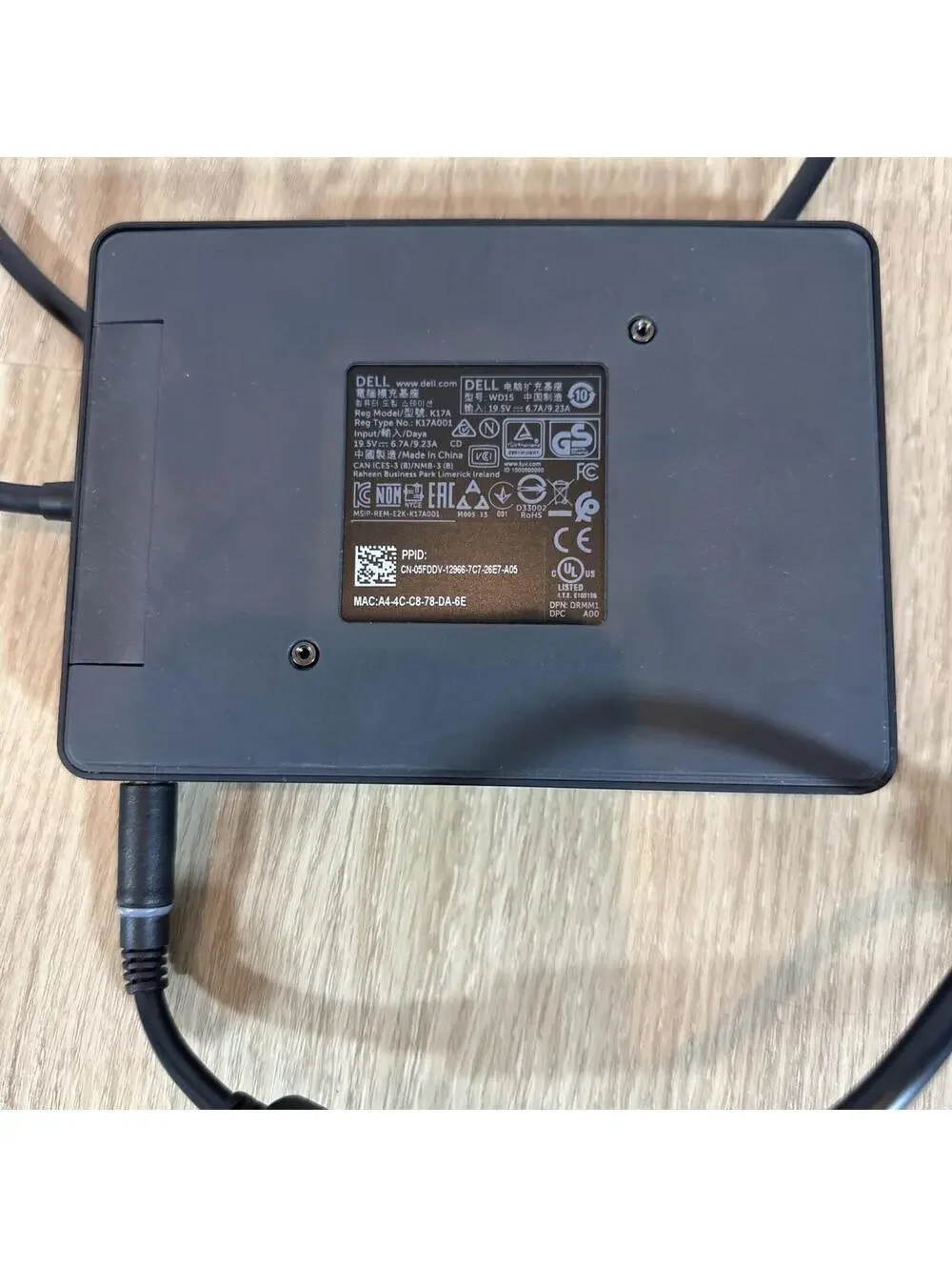 Dell K17A WD15 USB-C USB 3.0 Laptop Docking Station TESTED